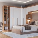 Ver imagem 4 de Guarda-Roupa Modulado 3 Portas 2 Gavetas Infinity Marrom/Cedro/Branco Line