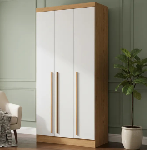 Guarda-Roupa Modulado 3 Portas 2 Gavetas Infinity Marrom/Cedro/Branco Line