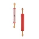 Ver imagem 1 de Rolo Culinário de Silicone Vermelho para Massas com Cabo de Madeira