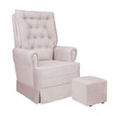 Ver imagem 1 de Poltrona de Amamentação Eloa com Puff Balanço Bebê Completo: Tb 196 Linho Rose