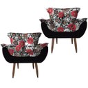 Ver imagem 1 de Kit 2 Poltronas Opala Decorativa Floral 50