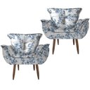 Ver imagem 1 de Kit 2 Poltronas Opala Decorativa Ramo Azul