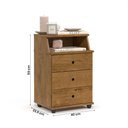 Ver imagem 4 de Conjunto de 2 Mesa de Cabeceira Luxo New com 3 Gavetas Freijo