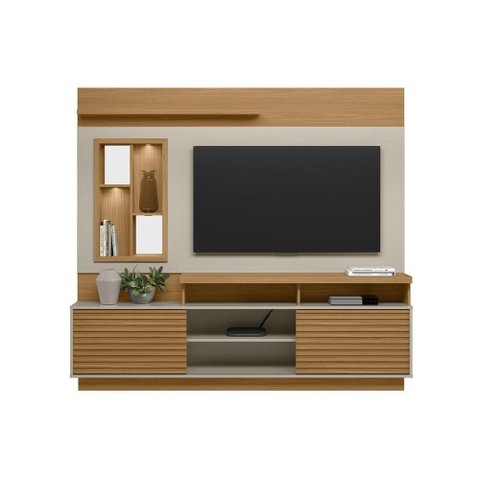Home P/ Tv até 60 Pol Eldorado C/ 2 Portas e 2 Prateleiras 181x200cm Nature/off White - Linea