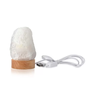 Mini Luminária Quartzo Branco Led Branco - Base de Madeira - 2
