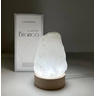 Mini Luminária Quartzo Branco Led Branco - Base de Madeira - 1