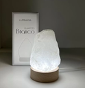 Ver imagem 1 de Mini Luminária Quartzo Branco Led Branco - Base de Madeira