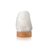 Mini Luminária Quartzo Branco Led Branco - Base de Madeira - 3
