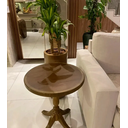 Ver imagem 5 de Mesa Lateral de Canto Rústica C/ Borda Pé Torneado