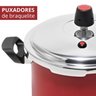 Panela de Pressão 4,5 Litros Antiaderente Fechamento Externo + Descanso Quadrado + Colher de Silicon - 6