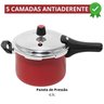 Panela de Pressão 4,5 Litros Antiaderente Fechamento Externo + Descanso Quadrado + Colher de Silicon - 2