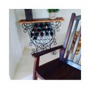 Ver imagem 1 de adega aparador BAR ferro e madeira para 21 garrafas vinho bar aparador móvel