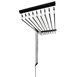 Varal Individual de Teto 180cm com 10 Varetas em Alumínio - Preto - 3