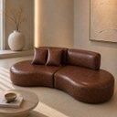 Ver imagem 2 de Sofá 200cm Luxo Sala Virginia 2 Lugares Corino Modena: Whisky