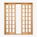 Ver imagem 2 de Porta Balcão de Madeira Maciça Quadriculada 2,15(a)x3,00(l) C/fechadura