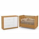 Ver imagem 1 de Jogo de Quarto Infantil Tutto New com Berço e Cômoda 1 Porta Freijó/Branco Soft - Matic Móveis