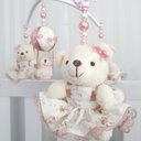 Ver imagem 3 de Mobile para Berço Musical Giratório Ursa Floral Rosé