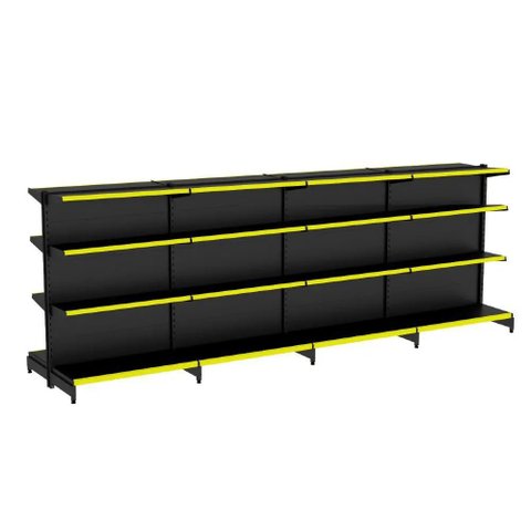 Gondola Centro 142 Amapa Flex Kit 4 Metros Preto Amarelo - Amapá