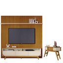 Ver imagem 1 de Estante Home Theater com Bancada Suspensa Luna com Aparador Estoril Cinamomo Off White - Madetec
