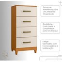 Ver imagem 4 de Cômoda Alta Organizadora 4 Gavetas Corrediças para Quarto Casal Solteiro