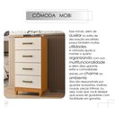 Ver imagem 2 de Cômoda Alta Organizadora 4 Gavetas Corrediças para Quarto Casal Solteiro