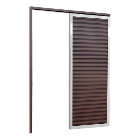 Porta de Correr Suspensa Veneziana Esq L.25 Mix Corten 210x100 Brimak
