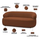 Ver imagem 4 de Sofá 2 Lugares Orgânico Sala de Estar Living 140cm Carmen F04 Veludo Telha - Lyam Decor