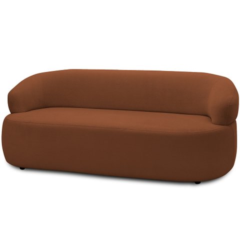Sofá 2 Lugares Orgânico Sala de Estar Living 140cm Carmen F04 Veludo Telha - Lyam Decor