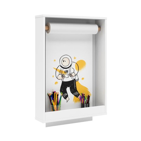 Lousa Painel de Criação Desenho com Rolo de Papel 42cm Branco Ofertamo
