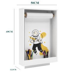 Lousa Painel de Criação Desenho com Rolo de Papel 42cm Branco Ofertamo - 3