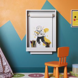 Lousa Painel de Criação Desenho com Rolo de Papel 42cm Branco Ofertamo - 2