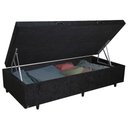 Ver imagem 3 de Cama Box Baú Solteiro Suede Sereneprime Preto 88x188x44