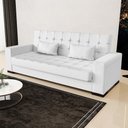 Ver imagem 2 de Sofá Cama Decorativo 210cm Beesley Pu Branco Fosco - Gran Belo