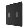 Guarda Roupa Solteiro 4 Portas 1 Gaveta Berlim Preto - 8