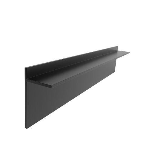 Rodapé Invertido Modelo L Alumínio Preto Fosco Altura 3cm Comprimento 3m