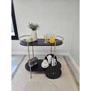 Ver imagem 1 de Carrinho Bar Oval Dourado Bebidas Café