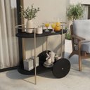 Ver imagem 1 de Carrinho Bar Multiuso Orla para Bebidas, Café, Bar, com Design Orgânico em Metal Dourado