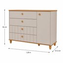 Ver imagem 4 de Cômoda Infantil 100% MDF com 1 Porta e 4 Gavetas 128cm Multimóveis Crper-CMO019 Off White/