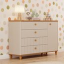 Ver imagem 1 de Cômoda Infantil 100% MDF com 1 Porta e 4 Gavetas 128cm Multimóveis Crper-CMO019 Off White/