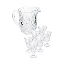 Ver imagem 1 de Jogo jarra 1,3 litros com 6 taças 240 ml Dublin de cristal - Lyor