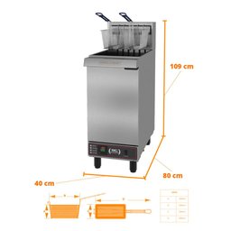 Fritador Elétrico Industrial 30 Lts 2 Cestos Água E Óleo Trifásico FAO 2 C T PRM - Metalcubas - 6