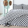 Capa Edredom Queen Algodão 150 Fios Duvet Essencialle:xadrez Old School Preto - 2