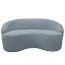 Ver imagem 2 de Sofá Curvo Montserrat 230cm 04 Lugares Bouclé Azul Claro - Nexta Casa
