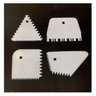 Kit 4 Pçs Espátulas Confeiteiro Alisar Bolo Decorativas:Branco - 3