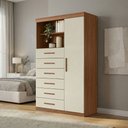 Ver imagem 3 de Cômoda Multiuso 6 Gavetas 1 Porta com Prateleiras Atena
