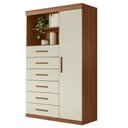 Ver imagem 1 de Cômoda Multiuso 6 Gavetas 1 Porta com Prateleiras Atena