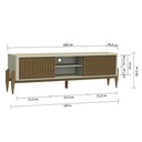 Ver imagem 4 de Rack para Tv até 65 Polegadas Citrino 2 Portas 1 Prateleira Off White/cedro - Pnr Móveis