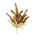Ver imagem 5 de Kit 3 Galhos de Natal Pick Folhagem Glitter Dourada Full 25cm - Magizi