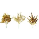 Ver imagem 1 de Kit 3 Galhos de Natal Pick Folhagem Glitter Dourada Full 25cm - Magizi