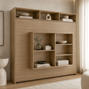 Ver imagem 3 de Cama de Casal Articulada com Nichos e Prateleiras CM8043 Amêndoa - Tecnomobili